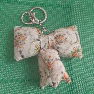 Floral Bow Keychain Accessory